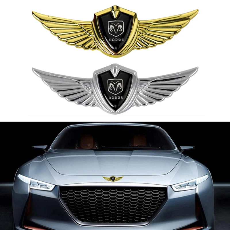 Emblema Metálico para Carro, Adesivo para Capô Frontal e Lateral para Dodge Caliber, Journey, Caravan, Charger, Viper, Dakota, Durango, Nitro
