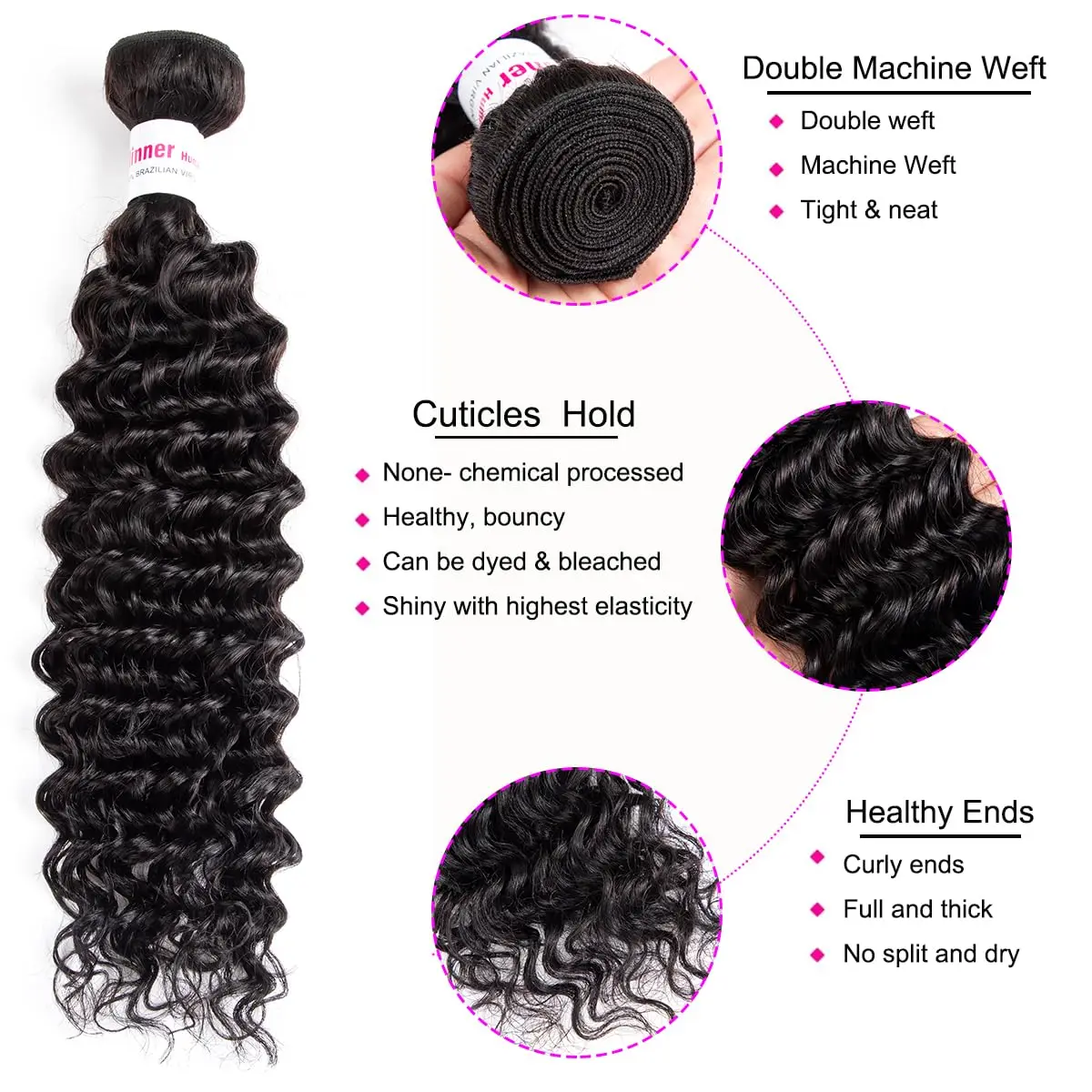 Lockiges Menschliches Haar Bundles 30 32 34 Zoll Tiefe Welle Bundles Menschliches Haar Extensions Brasilianische Weben 3/4 PCS 100 % Rohes Haar Bundles