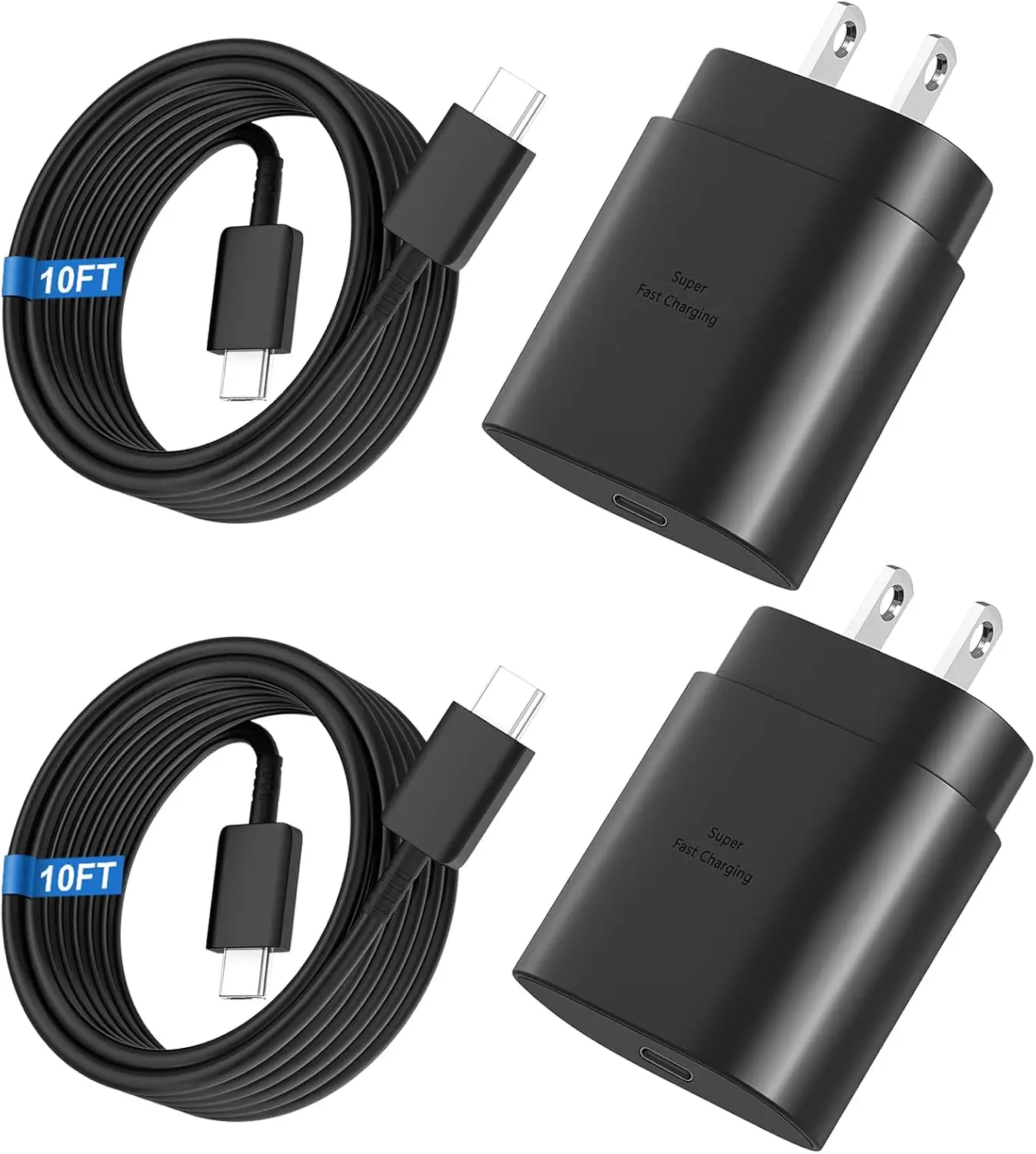 

25W USB C Fast Charger for Samsung S26/S25/S24/S23 Ultra, 2Pack 10FT Cable