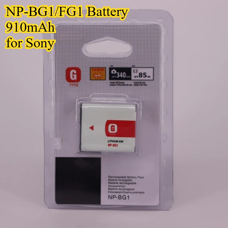 NP-BG1 NP-FG1 Batterij 910mAh voor Sony Cyber-shot DSC-T100 T200 T300 H50 H55 W300 W55 Volledig gedecodeerd