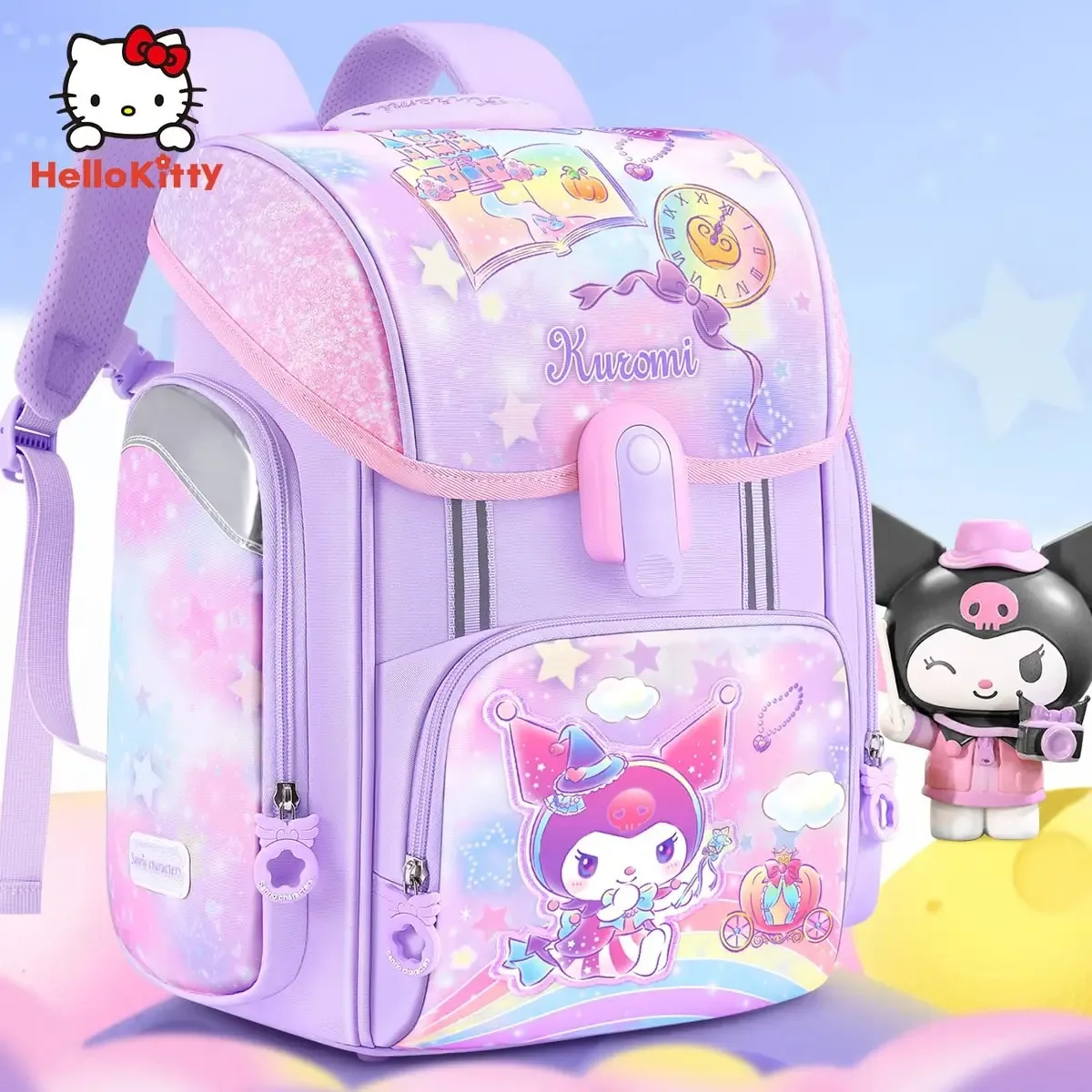 Sanrioed Anime Kuromi Cinnamoroll Cute Children Backpack Pupil Schoolchildren Stationery Schoolbags Cartoon Shoulder Bag Gift