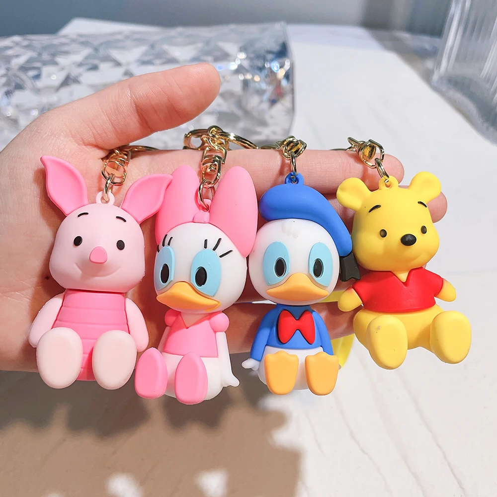 Anime Disney Keychain Cartoon Mickey Mouse Minnie Cute Doll Kawaii Keyring Mickey Keychain Ornament Key Chain Bag Car Pendant