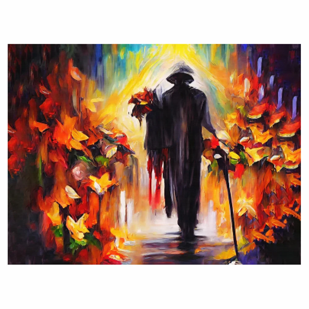 LZAIQIZG 5D DIY Diamond Painting Sadness Flower Man Diamond Embroidery Portrait Cross Stitch Handicraft Decoration For Home