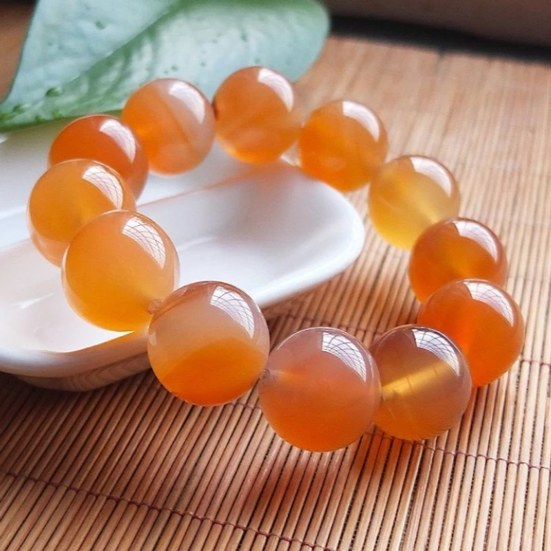 

New Natural Rouge Agate Chalcedony Bracelet, Fashionable Versatile Jewelry