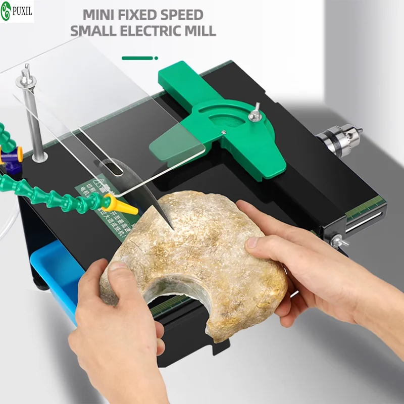 Multifunctional Table Top Stone Polishing Tool, Small Oak Emerald Cutting, Piece Punching All-in-One Machine, 1850W, 220V