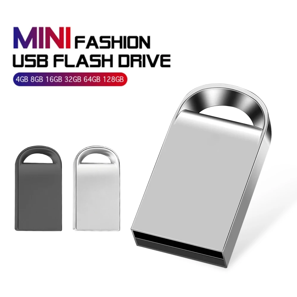 

Mini Pen Drive 128GB 64GB 32GB USB Flash Drive Silver Memory Stick Drive 16GB 2.0 Key Chain Creative Gift U Disk 8GB for Laptop