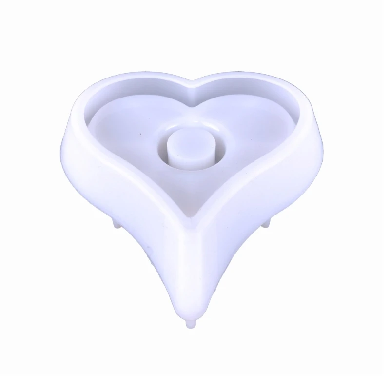 

Resin Holder Silicone Mold Heart Tealight Resin Mold Candlestick Epoxy Casting Mold for DIYJewelry Box Home Decor