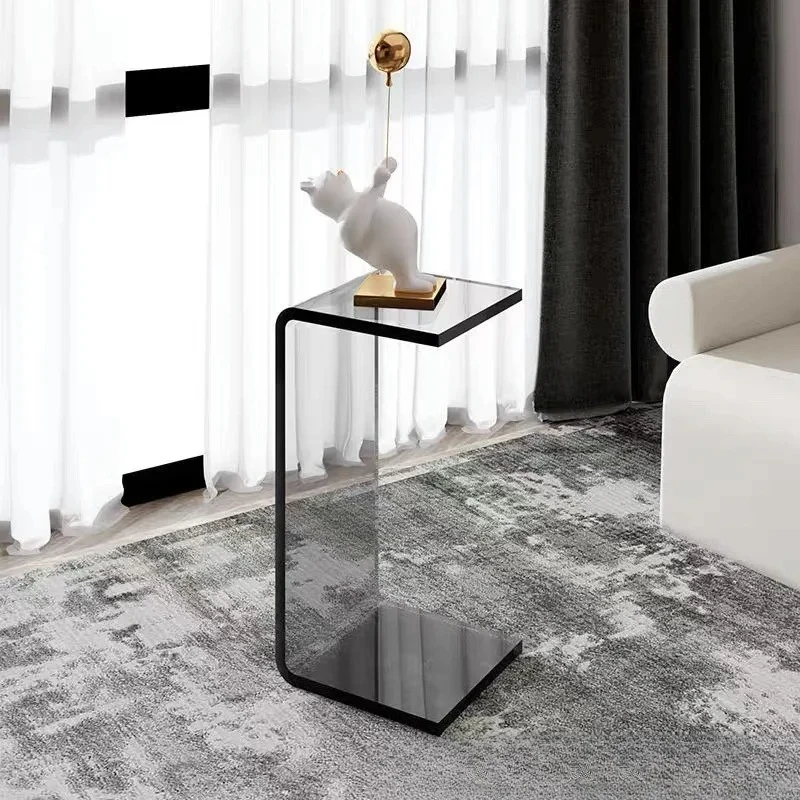 

Transparent Acrylic Home Minimalist Cream Style Sofa Small Side Table Simple Living Room Corner Coffee Table