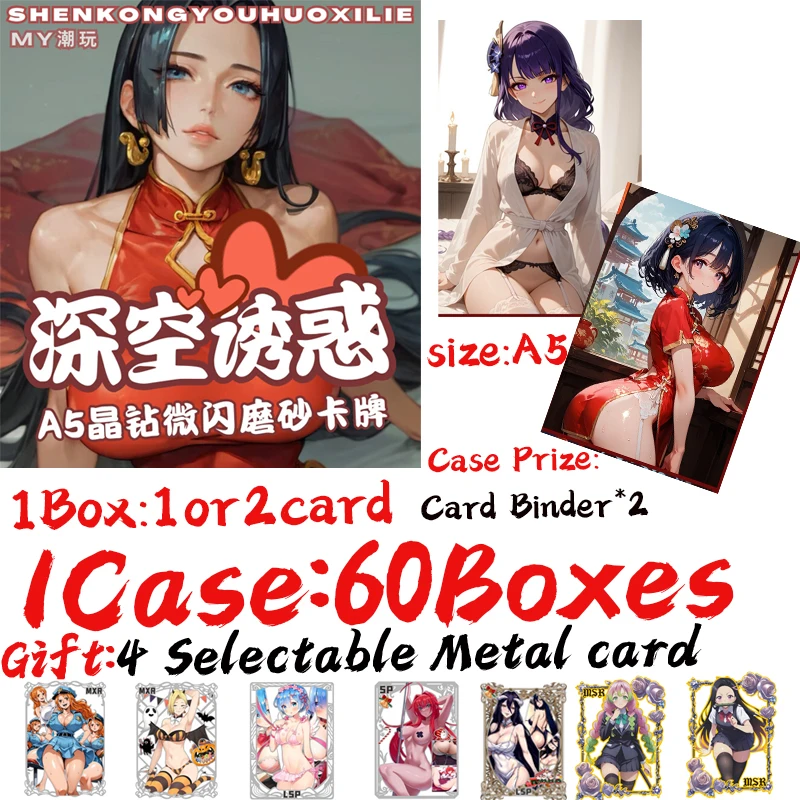 

New A5 Size Goddess Card Deep Charm Waifu Hobby Collection Card Game Board Doujin Booster Box Nude Peel Card Toys Gifts