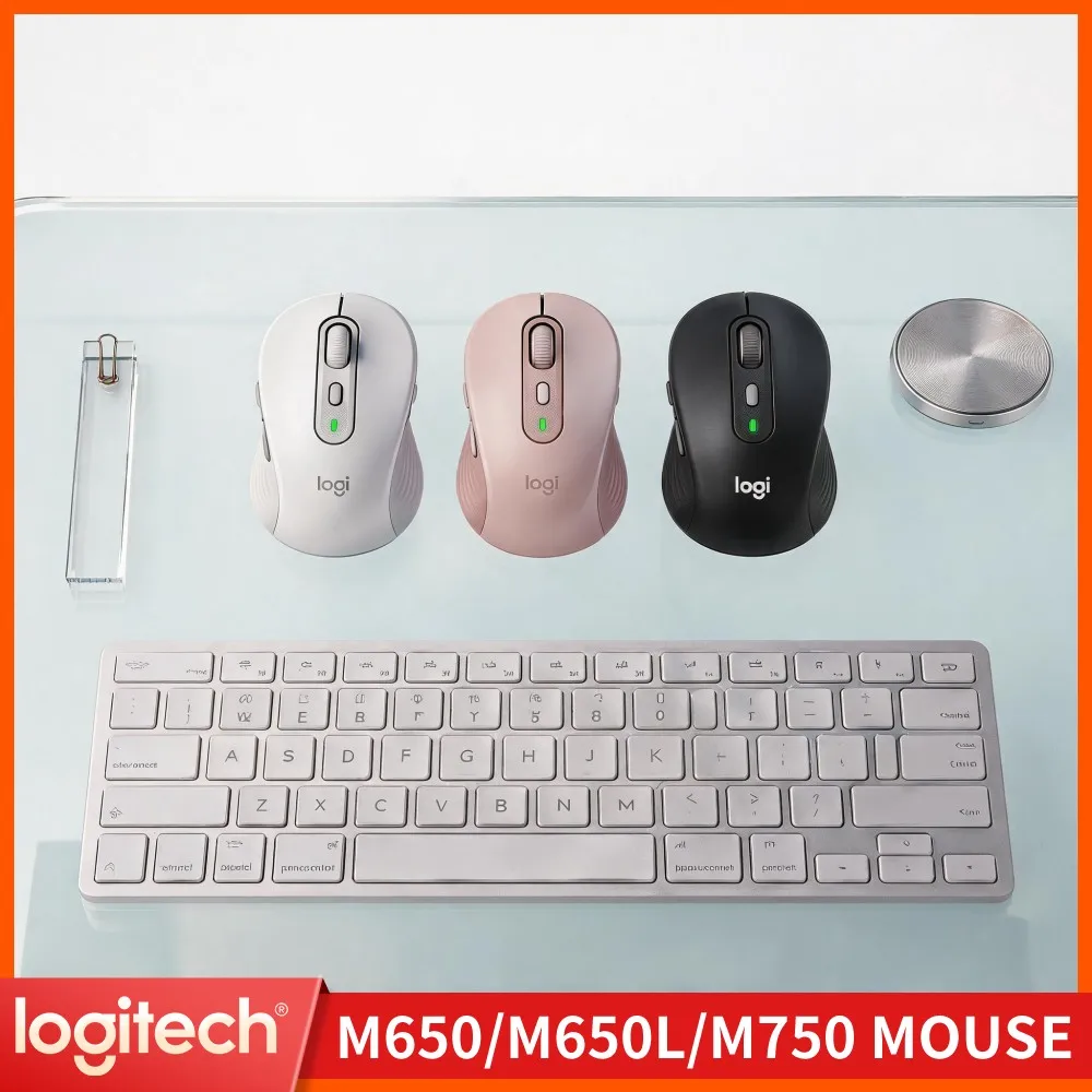 Logitech M650 Signature Ergonomic Wireless Mouse 5 Programmable Buttons Adjustable Optical DPI Stable 10M Working Distance