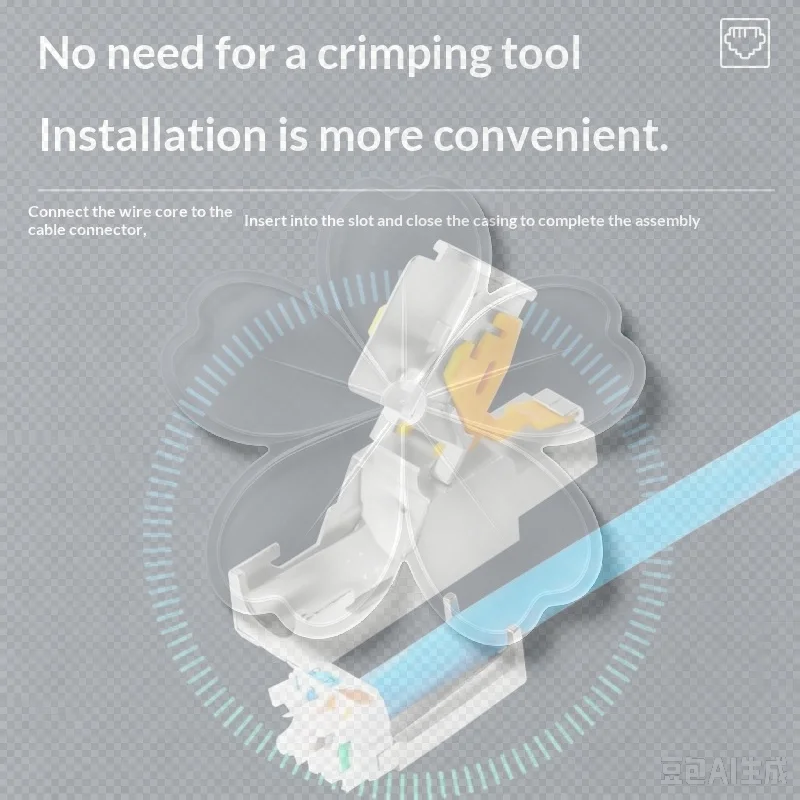 RJ45 Cat8 Cat7 Cat6A Connectors Metal Tool Free Easy Termination Plug 2000MHz 40G LAN Cable 22AWG - 24AWG Reusable Ethernet Plug