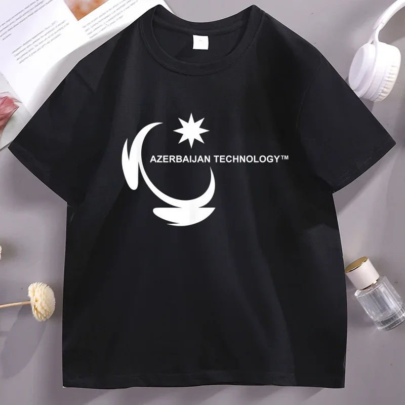 Azerbaijan Technology Meme T-Shirt Cotton Short Sleeved T Shirt Round Neck Loose and Base TShirt for Men Women Basic Tee