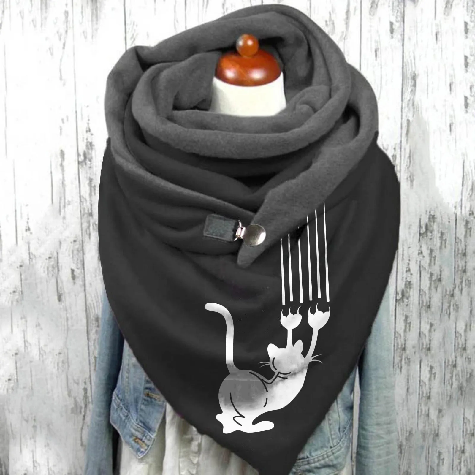 Bawełniany guzik zimowy szalik kaszmirowy szal damski szalik ciepła moda miękki szal chusty Unisex szal Pashmina fulard