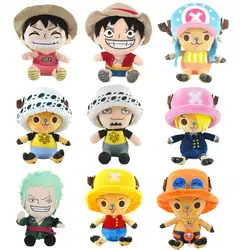 Japanese Anime 25cm One Piece Original Plush Toys CartoonFigure Luffy Chopper Ace Roronoa Zoro Cute Stuffed Doll Kids Xmas Gifts