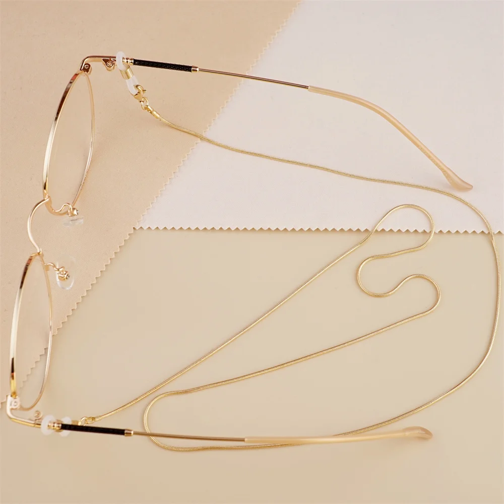 2024 Simple Snake Chain for Glasses Mask Lanyard Women Men Soft Black Silver Color Sunglasses Chains Eyewear Cord Strap Gift