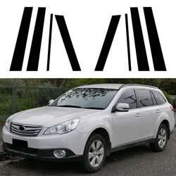 8Pcs Fit For Subaru Outback 2010 2011 2012 2013 2014 Gloss Black Pillar Posts Door Side Window Trim Cover Sticker Decoration