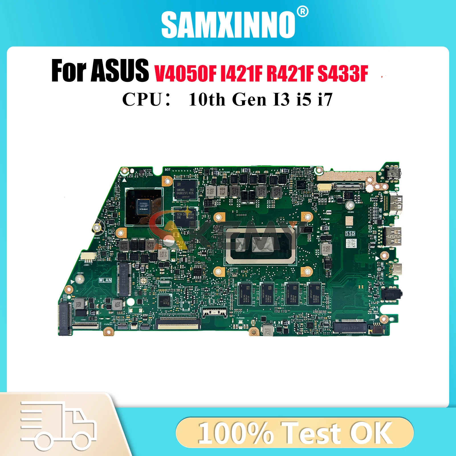 

X421FL Материнская плата для ноутбука ASUS V4050F X421FAY X421FL X421F I421F R421F X421FQY X421FPY S433F Материнская плата с 10-го поколения I3 i5 i7