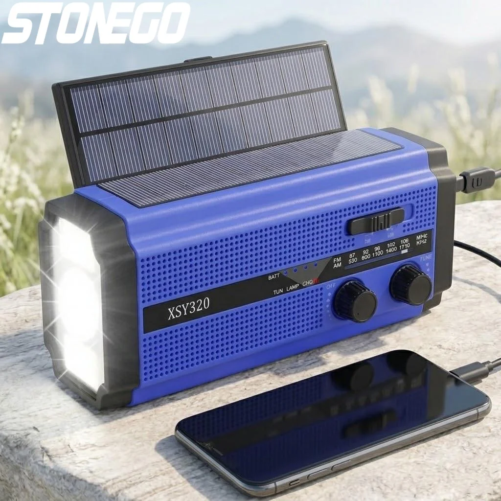 

Портативное AM/FM-радио на солнечной батарее с ручным приводом, 5000 мАч, Power Bank, LED-фонарь, лампа для чтения, SOS-сигнал для кемпинга, походов и активного отдыха