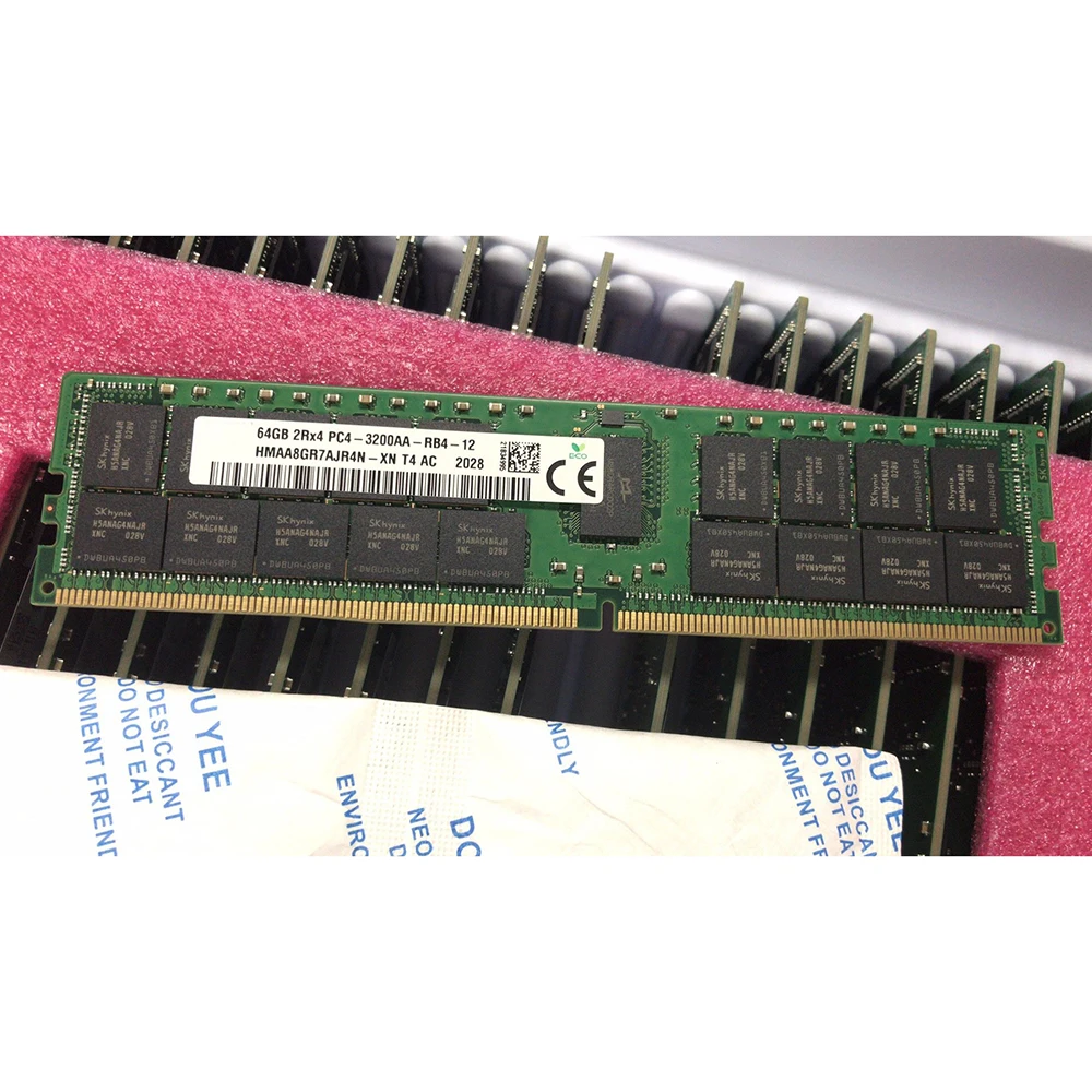 1Pcs For SK Hynix RAM HMAA8GR7AJR4N-XN 64G 64GB 2RX4 PC4-3200AA REG ECC Memory