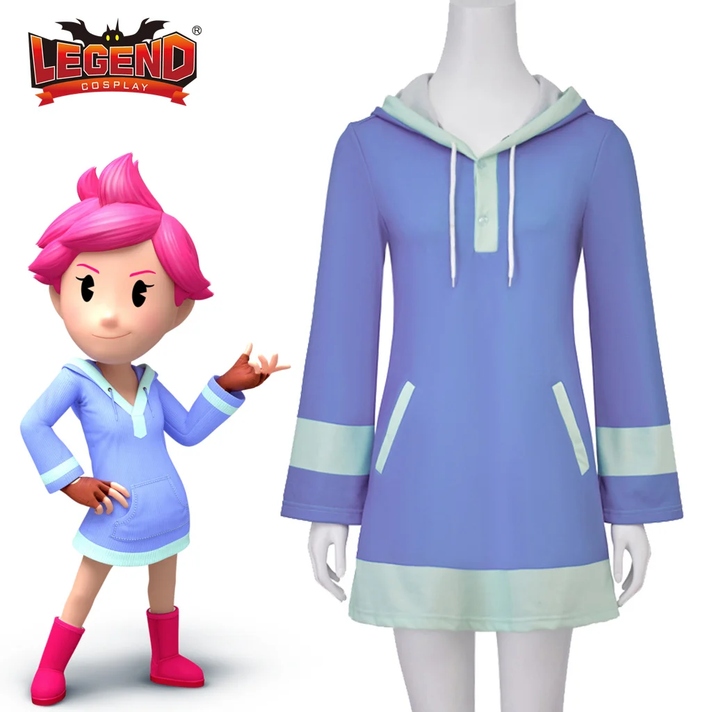 

Game Mother 3 Kumatora Cosplay Costume Purple Casual Long Sleeve Hooded Dress Hoodie Coat Halloween Carnival Party Outfit Women