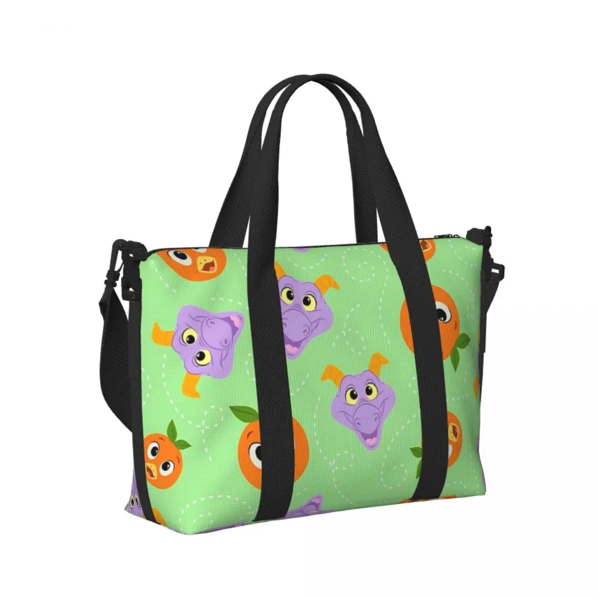 

Festival Fresh Figment And Orange Bird Beach Travel Bag Large Capacity Tote Bags for Gym Women Shopping Duffle Shoulder Bag