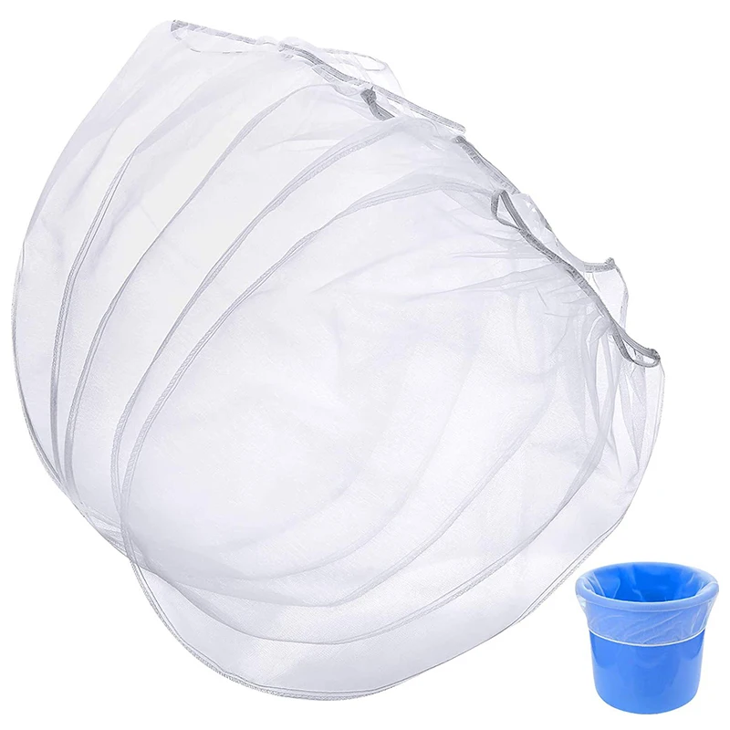 Paint Strainer Bag Gallon Paint Filter Fine Mesh Elastic Drawstring Top Opening Mesh Filter Paint Gardening Bucket Filters