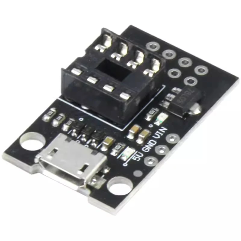 플러그 가능한 개발 보드, ATtiny13A, ATtiny25, ATtiny45, ATtiny85 프로그래밍 에디터, 마이크로 USB 전원 커넥터