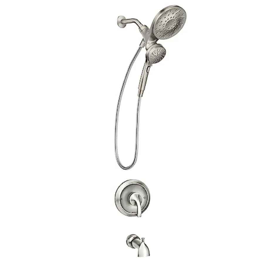 

Engage Magnetix 6-Function Handheld Showerhead and Rain Shower Head Combo with Valve, Trim Kit, Tub Spout, Metal Hose,,82304SRN