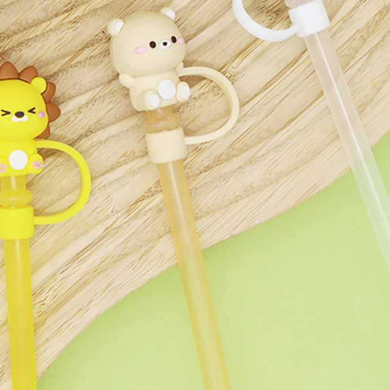 Silicone Sealing Straw Plug Reusable Drinking Dust Cap Cartoon Plugs Tips Cover Suit Kitchen Cup DIY Accesso