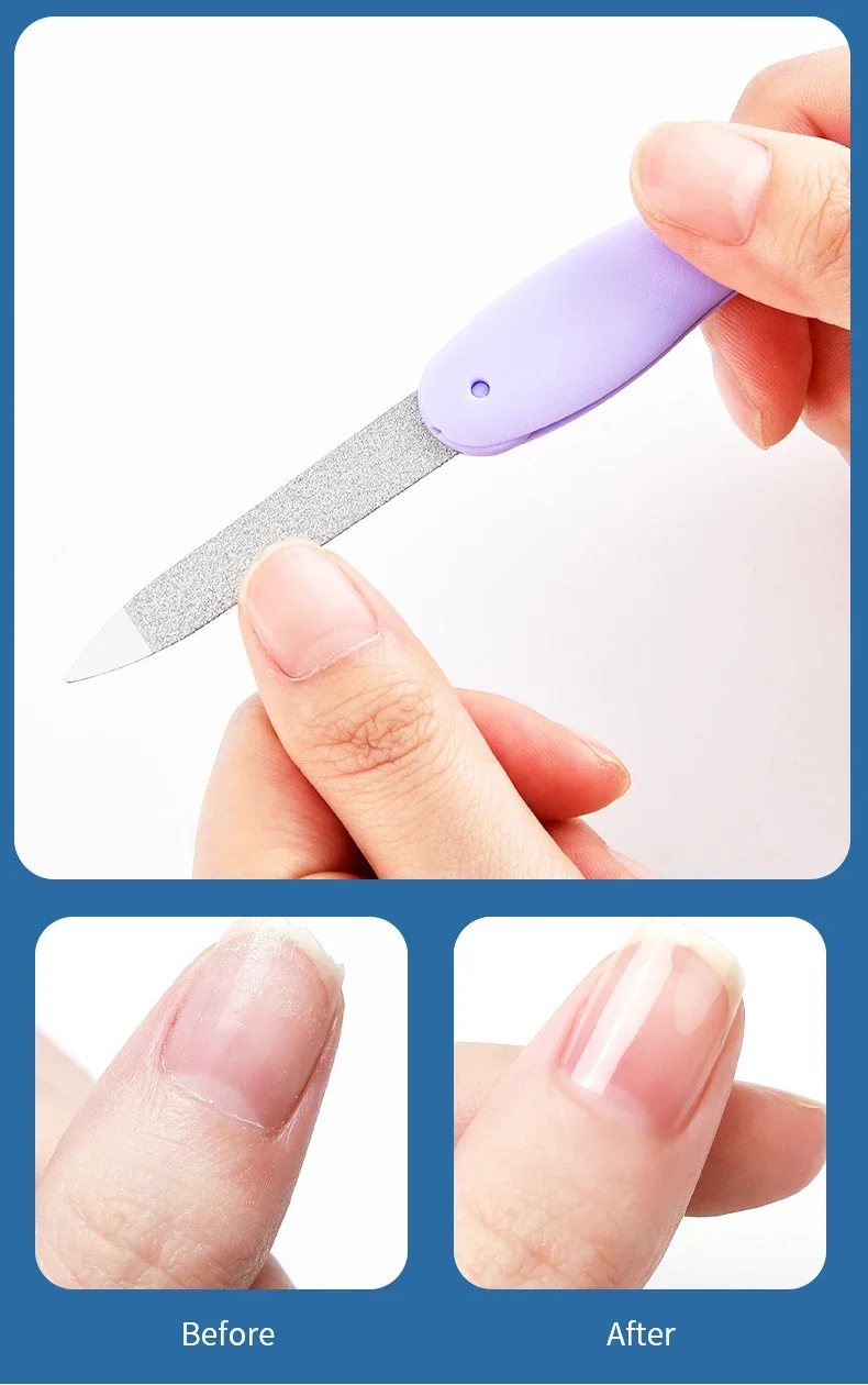 1/5 pezzi set lima per unghie pieghevole Little Fish lima per manicure lavata e lucida doppia faccia materiale plastico ABS satinato nail art