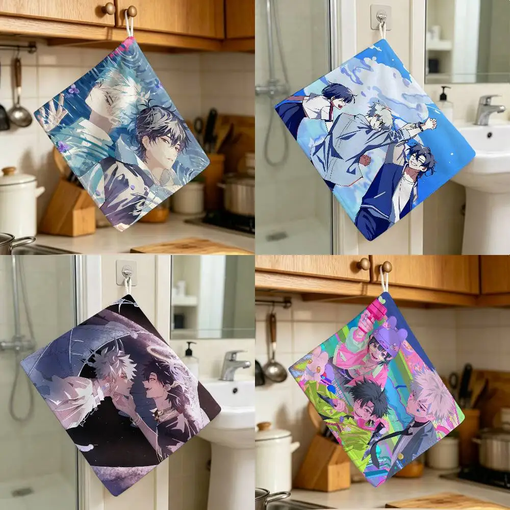 Suspense Anime Polyester Cotton Daily Towel Hanging Kitchen Hand Wiping Cloth Durable for Link Click Whole House Use