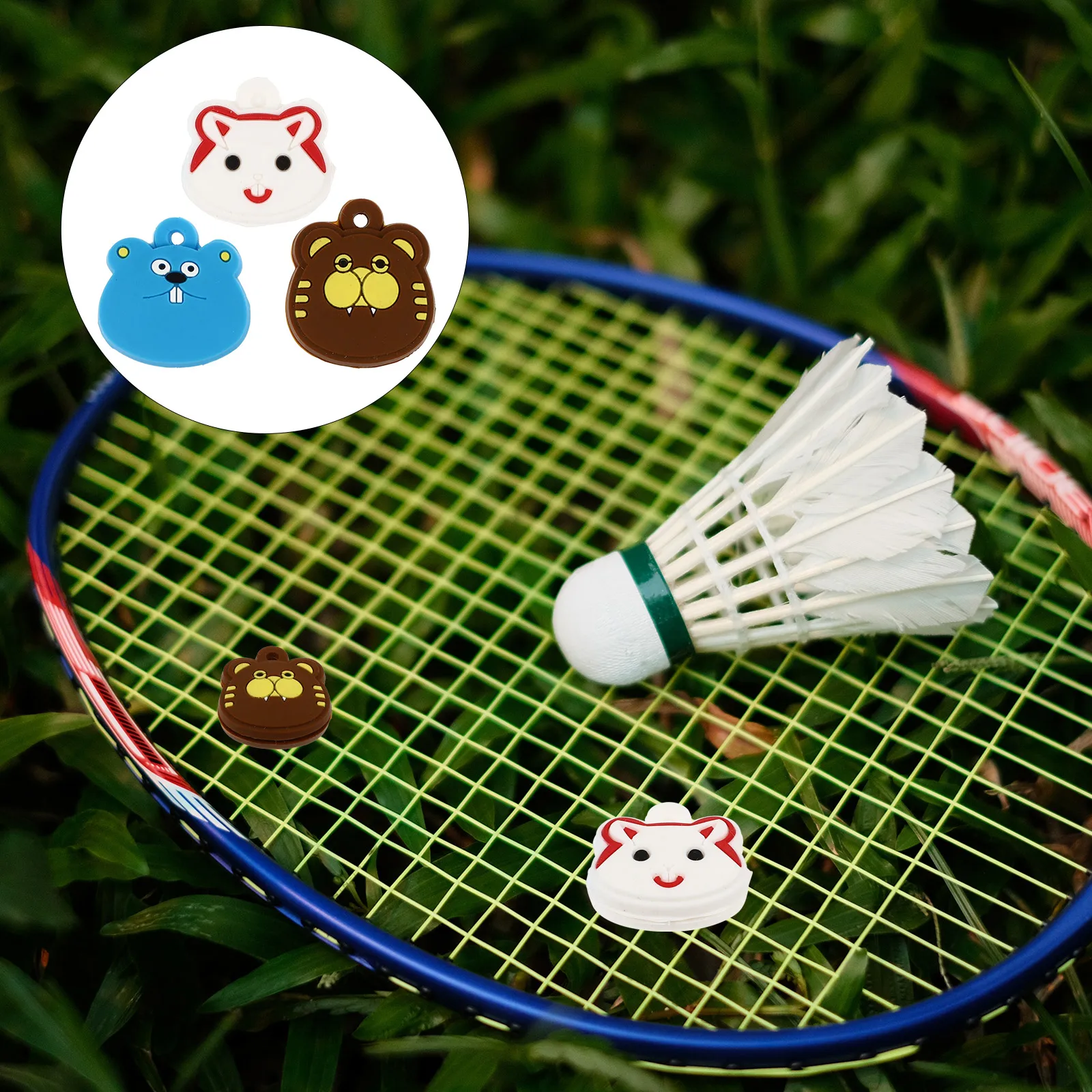 

3pcs Tennis Racket Shock Absorber Vibration Tools Silicone Dampeners Animal Patterns Racquet Accessories damping Gadgets Tennis