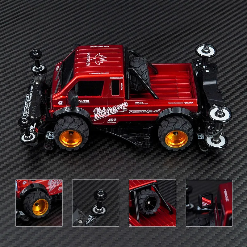 Jiepin 4WD Pentium Truck FMA Chassis With LED Lights Painted Body Spring Front Dragon Rear Phoenix Bumpers Ready To Run