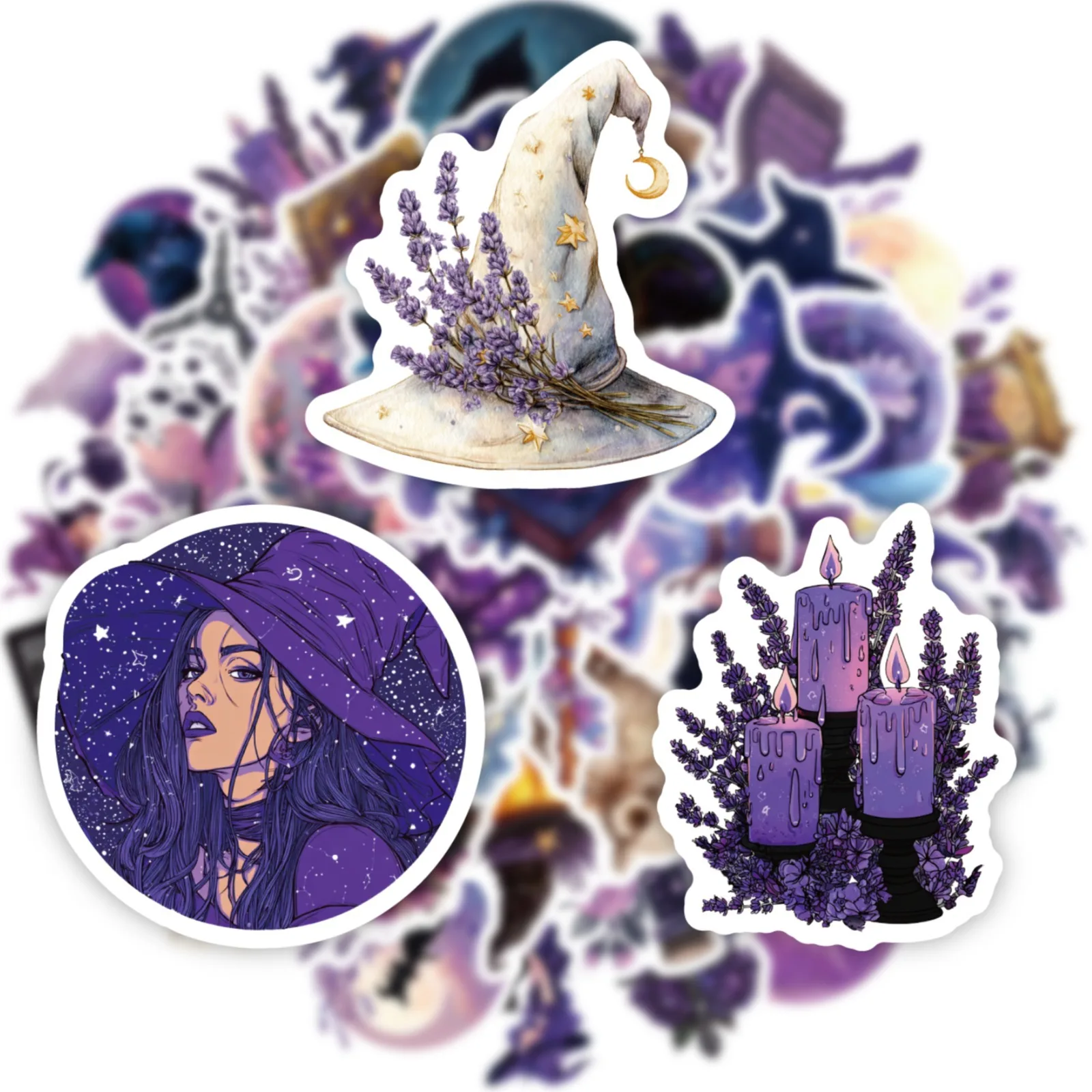 10/56 Sheets Mystical Witch Graffiti Doodle Stickers, Creative Cartoon Patterns, Decorative Stickers for DIY Cases, Scrapbooks