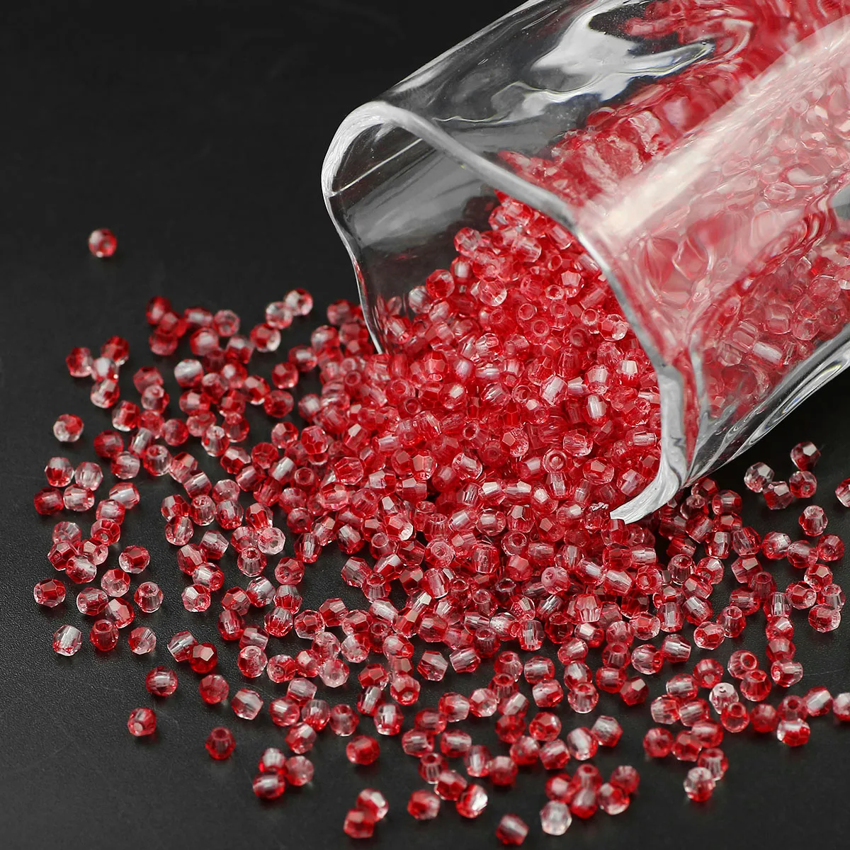 Dark Red Rhombic 4mm Acrylic Crystal Beads Glass Spacer Loose Beads For Jewelry Making DIY Earrings Bracelets Accessories