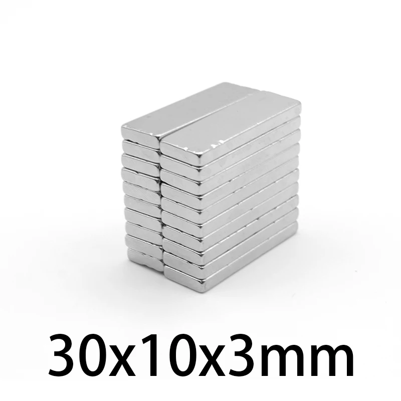 2/5/10/20/30/50PCS 30x10x3mm Block Super Strong Powerful Magnets Sheet N35 Permanent Magnet 30x10x3  Neodymium Magnet 30*10*3