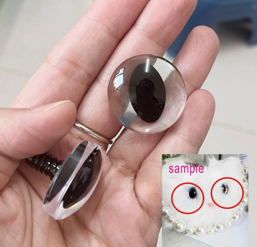 

20pcs new masckaszem eyes style 10mm 12MM 14mm 16mm 18mm 20mm 25mm 30mm 3D cat Clear pupil toy eyes with hard washer