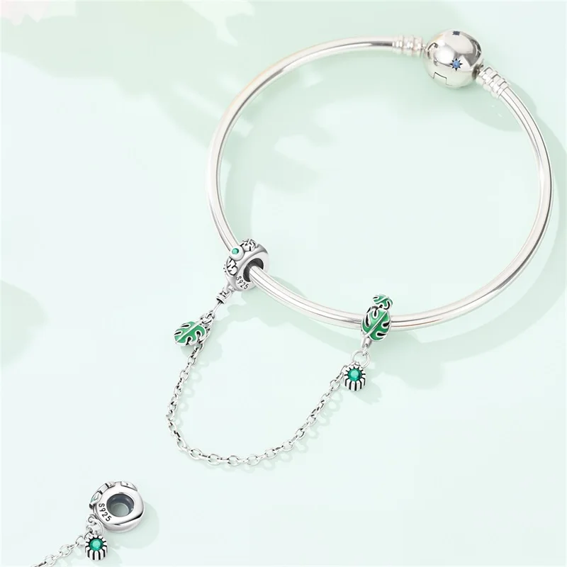 

100% серебро 925 пробы, бамбуковые подвески в цвете зеленого панциря черепахи из тропических лесов, бусины для защитной цепочки, подходят для браслетов, женские украшения, подарки для самостоятельного изготовления украшений