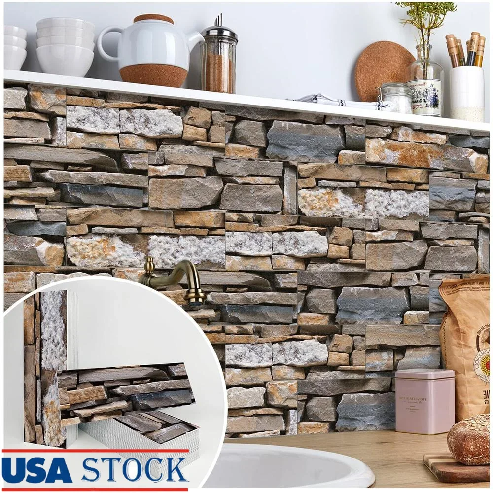 99 Pieces Peel and Stick Subway Tiles Stone Composite Backsplash PVC Self Adhesive Matte Wall Tiles 4x12 Inch Durable Easy