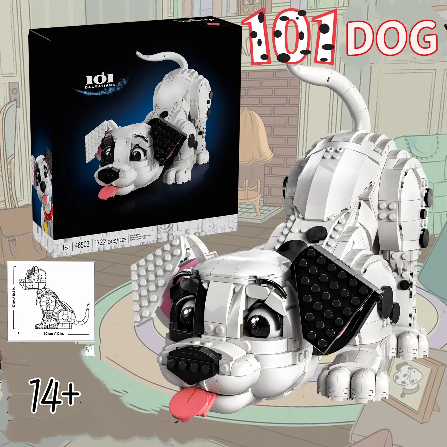 

2025 MINISO Cartoon Cute 101 43269 Dalmatian Puppy Model Building Blocks DIY Creative Assembly Kids Educational Toys Gifts