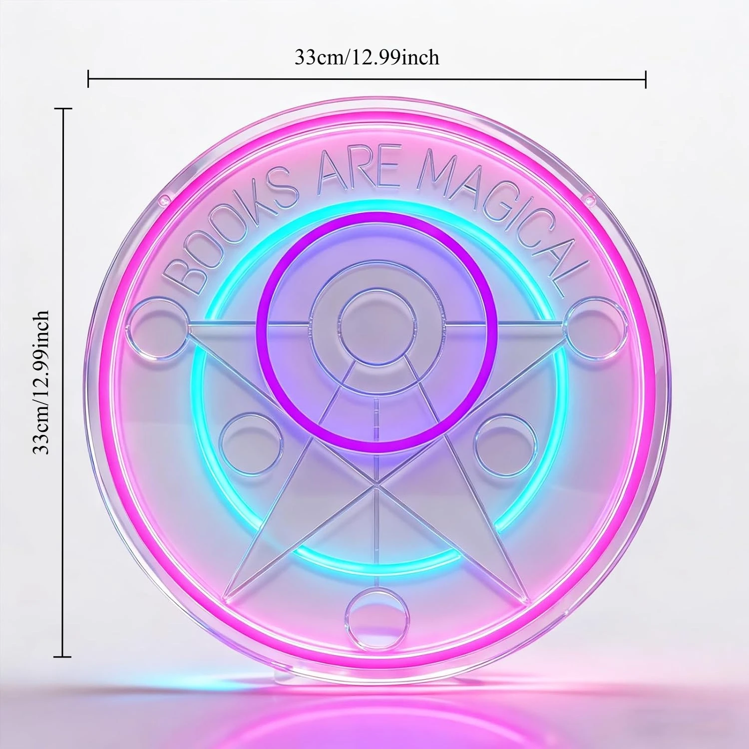 Los libros son letrero de neón mágico, luz de neón LED redonda para dormitorio, aula, tienda, biblioteca, Bar, decoración de pared, USB regulable, regalo de Navidad
