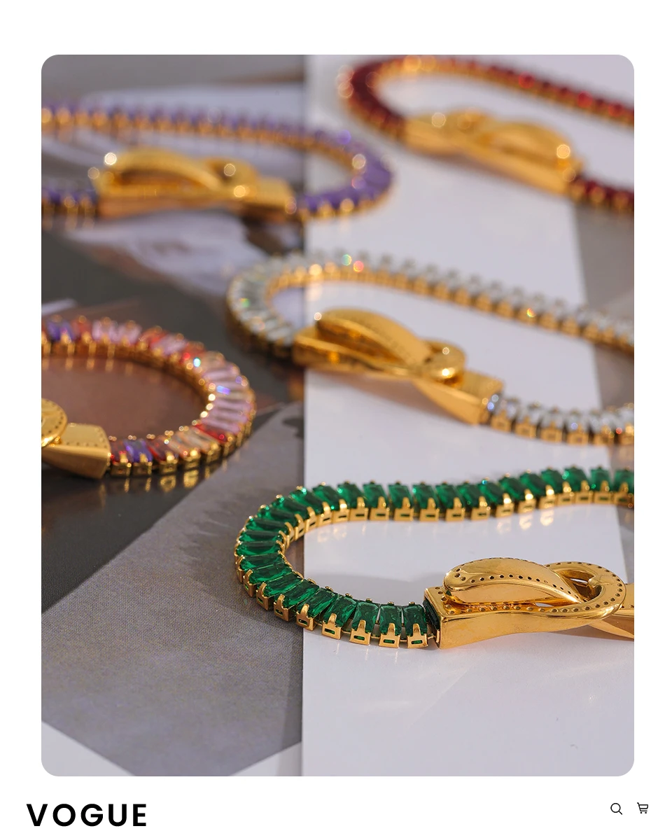 Yhpup Luxus Bunte Zirkonia Edelstahl Gürtelschnalle Armband Armreif Bling Stilvoller Einzigartiger Wasserdichter Modeschmuck – Detail 12