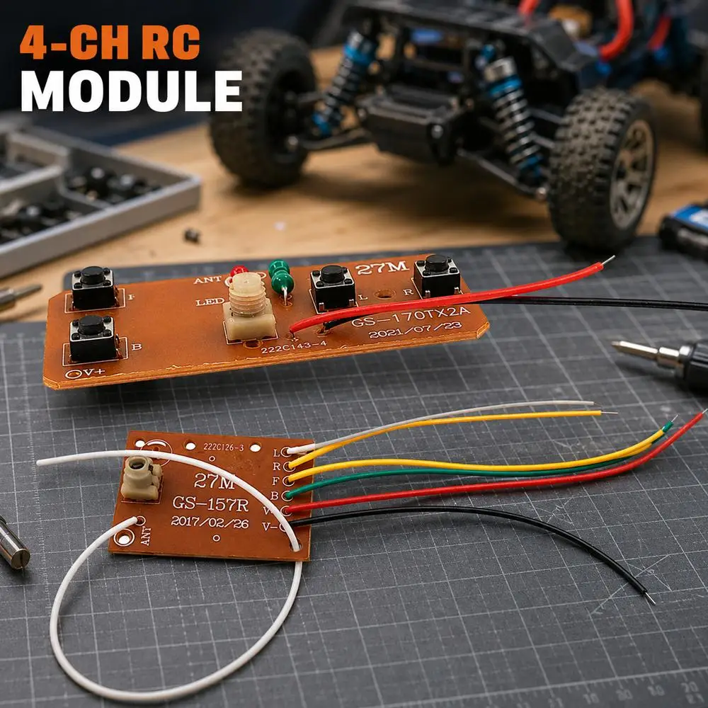 27MHz Remote Control Kit 4CH Wireless Transmitter Receiver Board Module Radio Frequency Signal Circuit DIY RC Car Toy Parts view 6