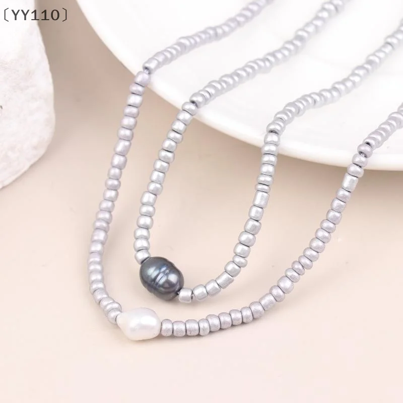 [-YY110] الفنية الرجعية لؤلؤ المياه العذبة اللؤلؤ قلادة اللؤلؤ قلادة اليدوية البوهيمي مجوهرات مجوهرات أنيقة هدية عيد ميلاد