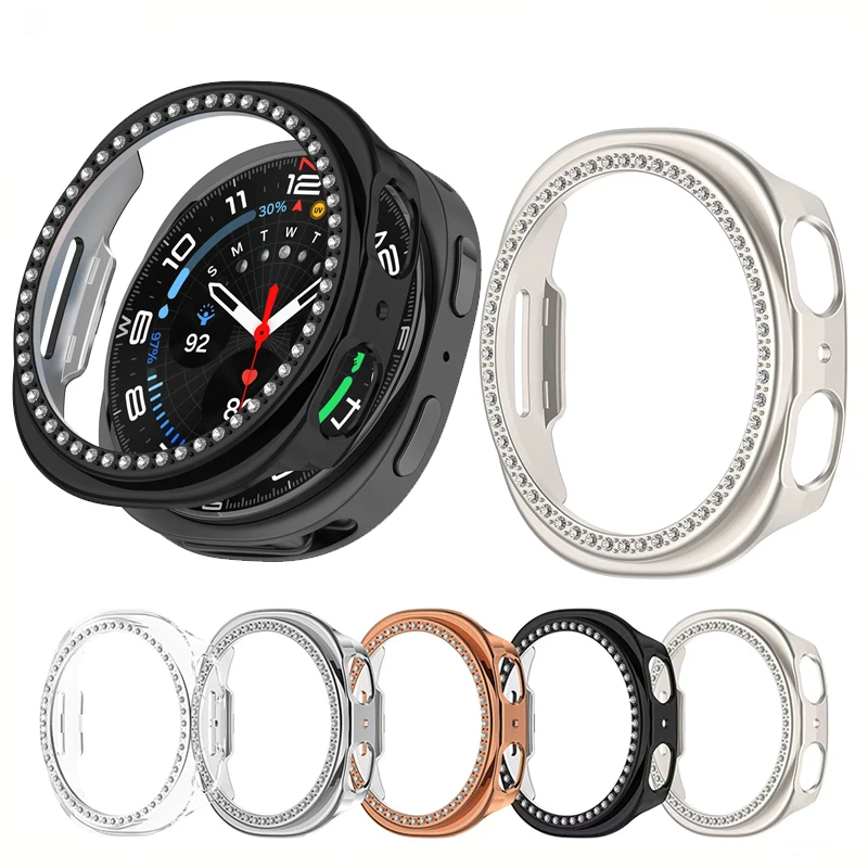 Diamond Case für Samsung Galaxy Watch 8 40 mm Hohlschutzhülle Smartwatch Zubehör für Galaxy Watch 8 44 mm Bumper Cover