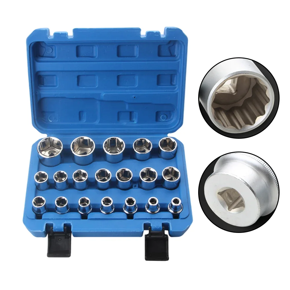 19pcs Socket Set Repair Tool Kit Mechanic Tools Brand New Unused Frosted Or Smooth Finish High Hardness Material