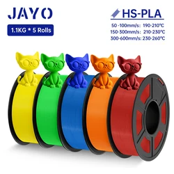 JAYO PLA Filament 1.75mm High Speed PLA 3D Printer Filament 5 Rolls Neatly Wound 3D Printing Materials For FDM 1.1KG/roll