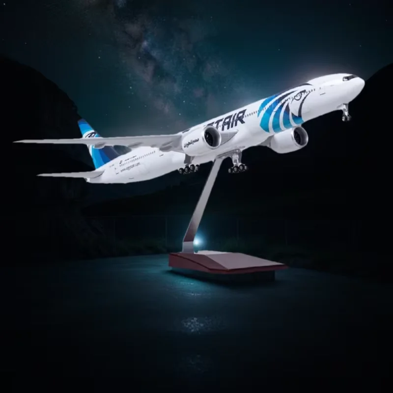 

1:157 Scale 47cm Egypt Airways B777 Model Airplane Toys Diecast Aircraft Collection With Lights & Stand Toys Boys Hobbies Gift