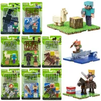 Minecraft Steve Mini Action Figures Anime Magnetic Blocks Model MC Game Figure Puzzle Assembled Toy Doll Boys Puzzle Statue Gift