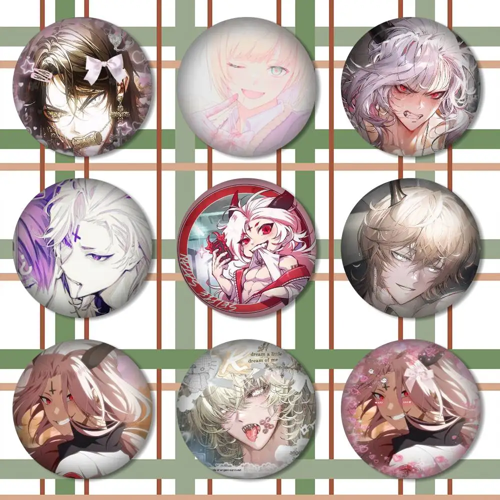 W-What in HELL is C-Bad Badge on Backpack Accessories Manga Icons Pins Round Cartoon Brooches for Clothes Bag Decor Gifts